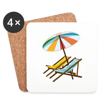 Sommer - Untersetzer (4er-Set) - Weiß - Vorne