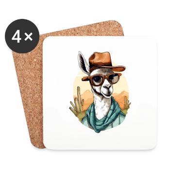 Goki le lama - Dessous de verre (lot de 4) - blanc - Devant