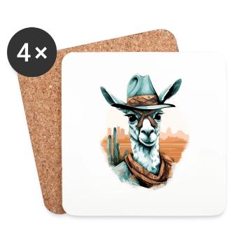 Noki the Lama - Coasters (set of 4) - white - Front