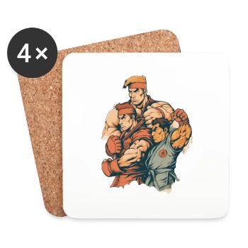Bold Streetfighter Design for Fighting Fans - Coasters (set of 4) - white - Front