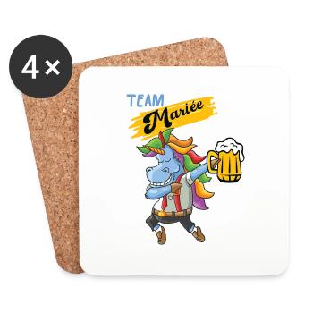 beauf humour collègue drôle drôle papa beauf - Dessous de verre (lot de 4) - blanc - Devant