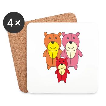 Bears Family - Coasters (set of 4) - white - Front