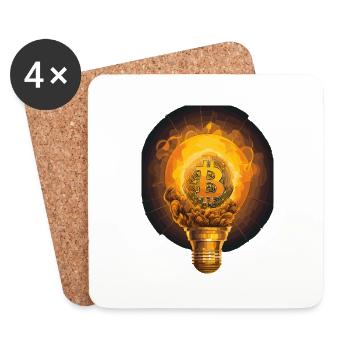 bitcoin lamp - Coasters (set of 4) - white - Front