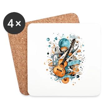 Ein musikalisches Universum - Untersetzer (4er-Set) - Weiß - Vorne