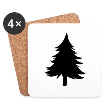Sapin - Dessous de verre (lot de 4) - blanc - Devant