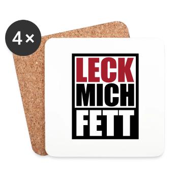 Leck Mich Fett | Farben änderbar - Untersetzer (4er-Set) - Weiß - Vorne