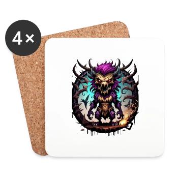 Graffiti Monster - Untersetzer (4er-Set) - Weiß - Vorne