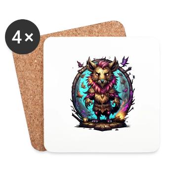 Graffiti Monster - Untersetzer (4er-Set) - Weiß - Vorne