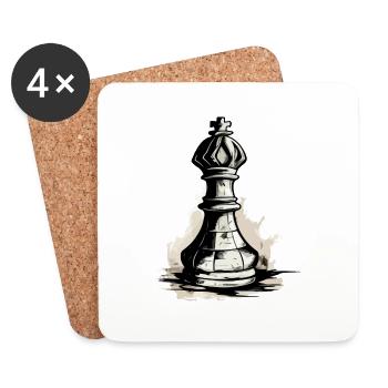Le roi noir n°1 - Dessous de verre (lot de 4) - blanc - Devant