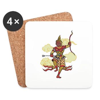 Cambodia Warrior Khmer Sword Flag I Gift - Coasters (set of 4) - white - Front
