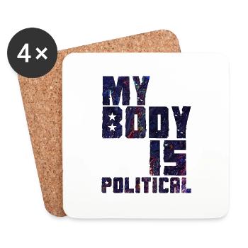 Mein Körper ist politisch - Untersetzer (4er-Set) - Weiß - Vorne