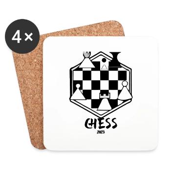 Schach 2023 - Untersetzer (4er-Set) - Weiß - Vorne