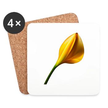 Goldene Calla - Untersetzer (4er-Set) - Weiß - Vorne