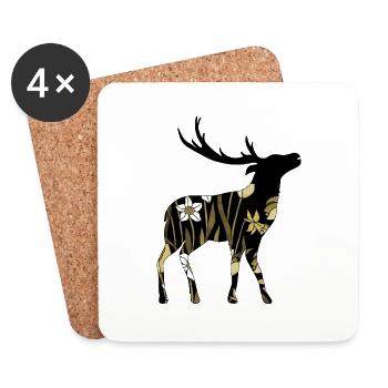 Deer - Coasters (set of 4) - white - Front
