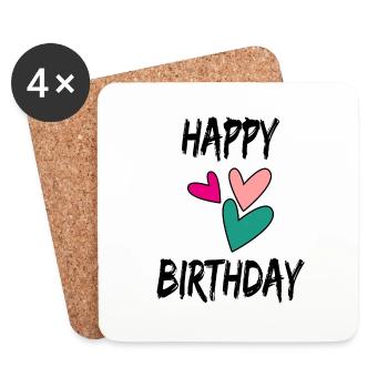 ALLES GUTE ZUM GEBURTSTAG. ALLES GUTE ZUM GEBURTSTAG. JAHRESTAG. - Untersetzer (4er-Set) - Weiß - Vorne