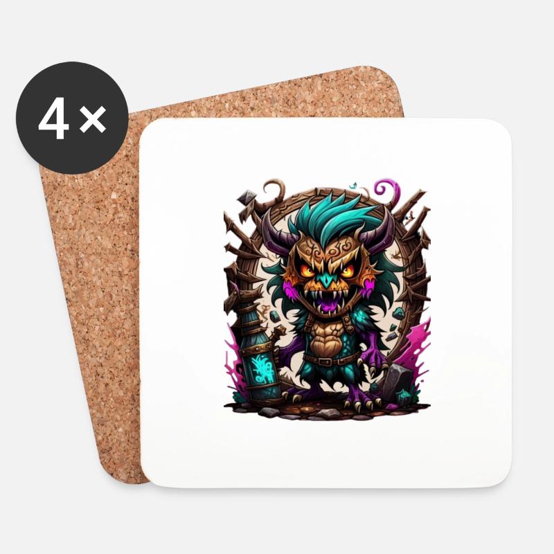 Graffiti Monster - Coasters (set of 4) - white