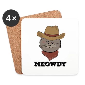 meowdy rot - Untersetzer (4er-Set) - Weiß - Vorne