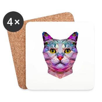 ORIGAMI CAT - Coasters (set of 4) - white - Front