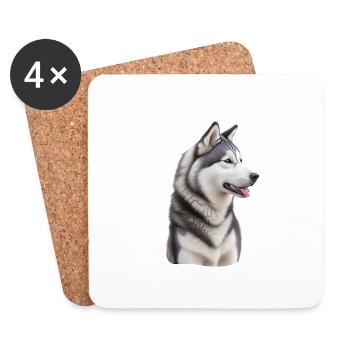 Husky - Untersetzer (4er-Set) - Weiß - Vorne