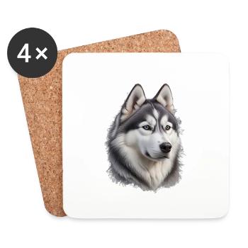 Husky - Coasters (set of 4) - white - Front