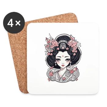 Geisha - Coasters (set of 4) - white - Front