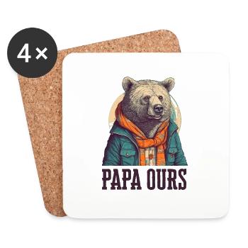 Dad man father of Family - Coasters (set of 4) - white - Front