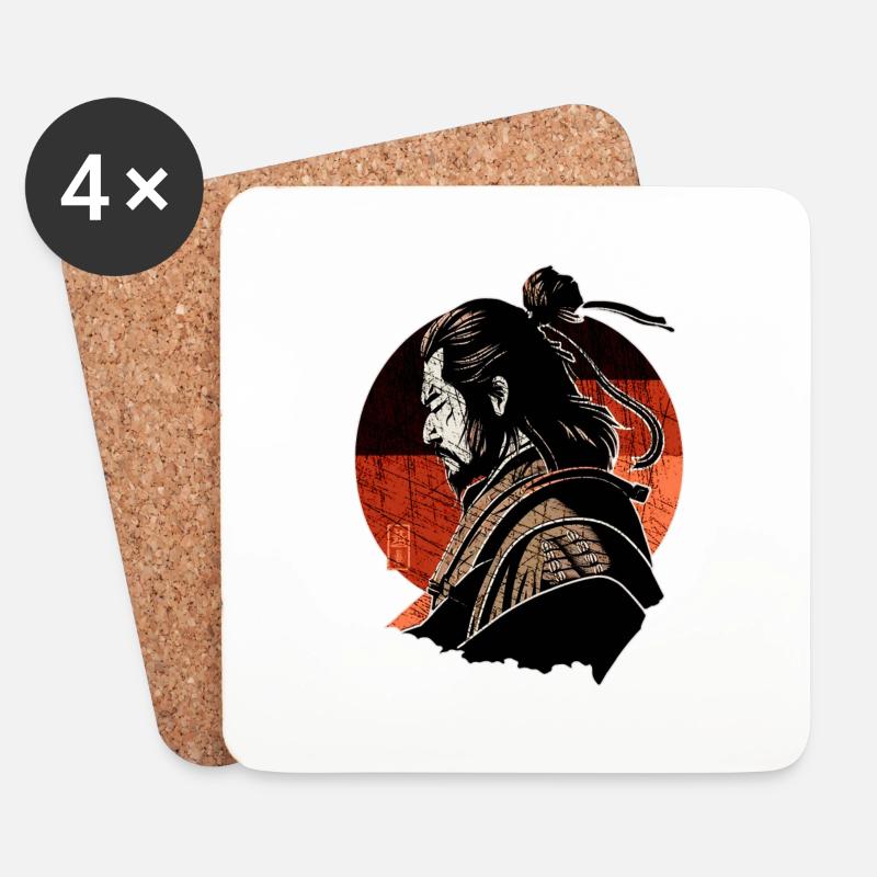 Warrior's Grace Samurai - Untersetzer (4er-Set) - Weiß