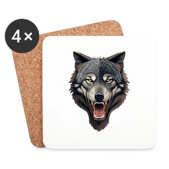 wolf - Coasters (set of 4) - white - Front