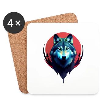 Wolf - Untersetzer (4er-Set) - Weiß - Vorne