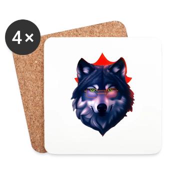 Wolf - Untersetzer (4er-Set) - Weiß - Vorne