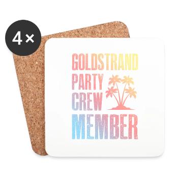 Équipe de fête Golden Sands - Dessous de verre (lot de 4) - blanc - Devant
