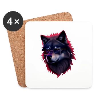 Wolf - Untersetzer (4er-Set) - Weiß - Vorne