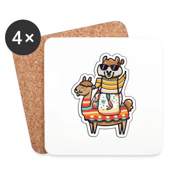 Lama - Untersetzer (4er-Set) - Weiß - Vorne