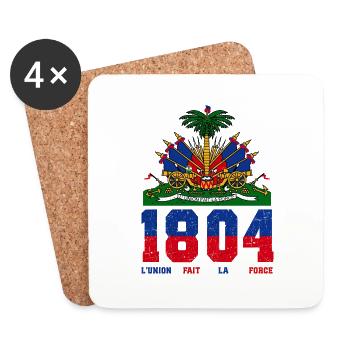 Haïti Drapeau Haïtien Ayiti Haïtien I Cadeau - Dessous de verre (lot de 4) - blanc - Devant