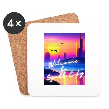 Welcome to Synth City - Untersetzer (4er-Set) - Weiß - Vorne