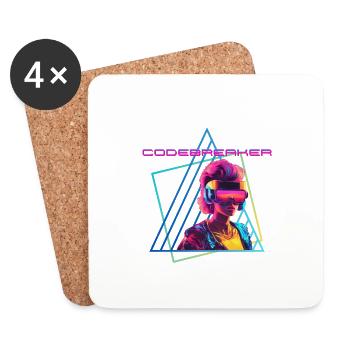 Déchiffreur de code - Dessous de verre (lot de 4) - blanc - Devant