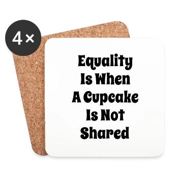 CupcakeEquality - Coasters (set of 4) - white - Front