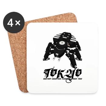 Rock Metal Intelligence Artificielle Robot Noir - Dessous de verre (lot de 4) - blanc - Devant
