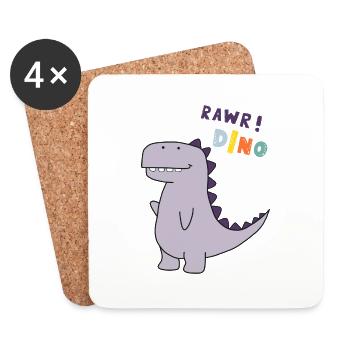 Dino Design - Untersetzer (4er-Set) - Weiß - Vorne