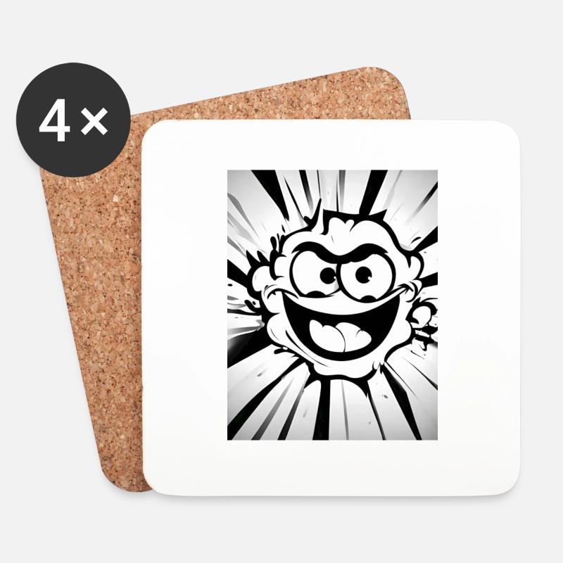 crazy smile - Untersetzer (4er-Set) - Weiß