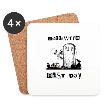RIP Halloween - Dessous de verre (lot de 4) - blanc - Devant