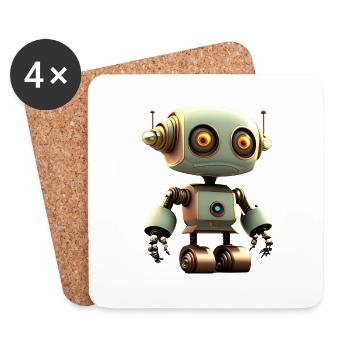 Happy Halloween cute robot funny spooky - Coasters (set of 4) - white - Front