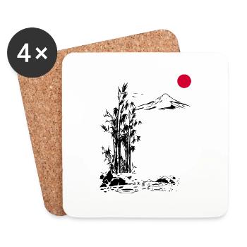 Exotic Nature | Oriental Style - Coasters (set of 4) - white - Front