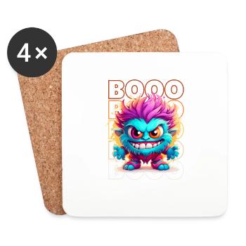 Chibi Howl & Booo! Adorable Werewolf Tee! - Coasters (set of 4) - white - Front