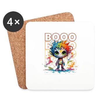 Chibi Dance & Booo! T-shirt Jovial Bones ! - Dessous de verre (lot de 4) - blanc - Devant