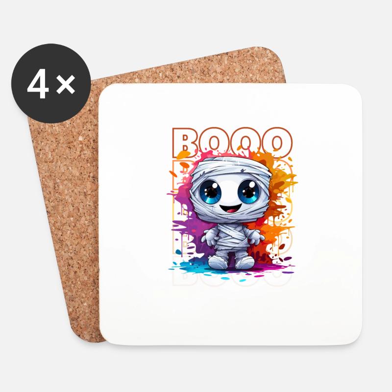 Chibi entwirren & Buuuuu Verspieltes Pharaonen-T-Shirt! - Untersetzer (4er-Set) - Weiß