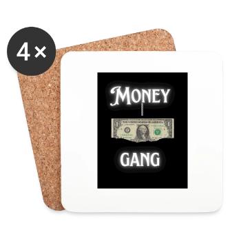 Black Vintage Money Gang T Shirt - Untersetzer (4er-Set) - Weiß - Vorne