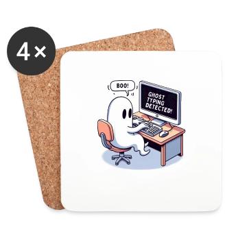 GHOST TYPING DETECTED! -Boo! - Untersetzer (4er-Set) - Weiß - Vorne