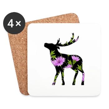 Deer - Coasters (set of 4) - white - Front