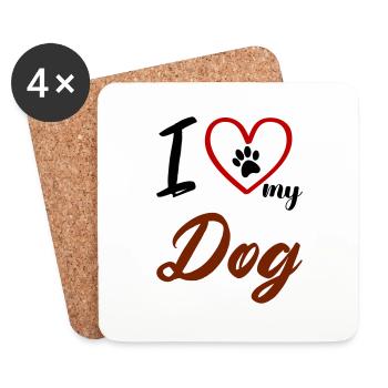 i love my dog 02 - Coasters (set of 4) - white - Front